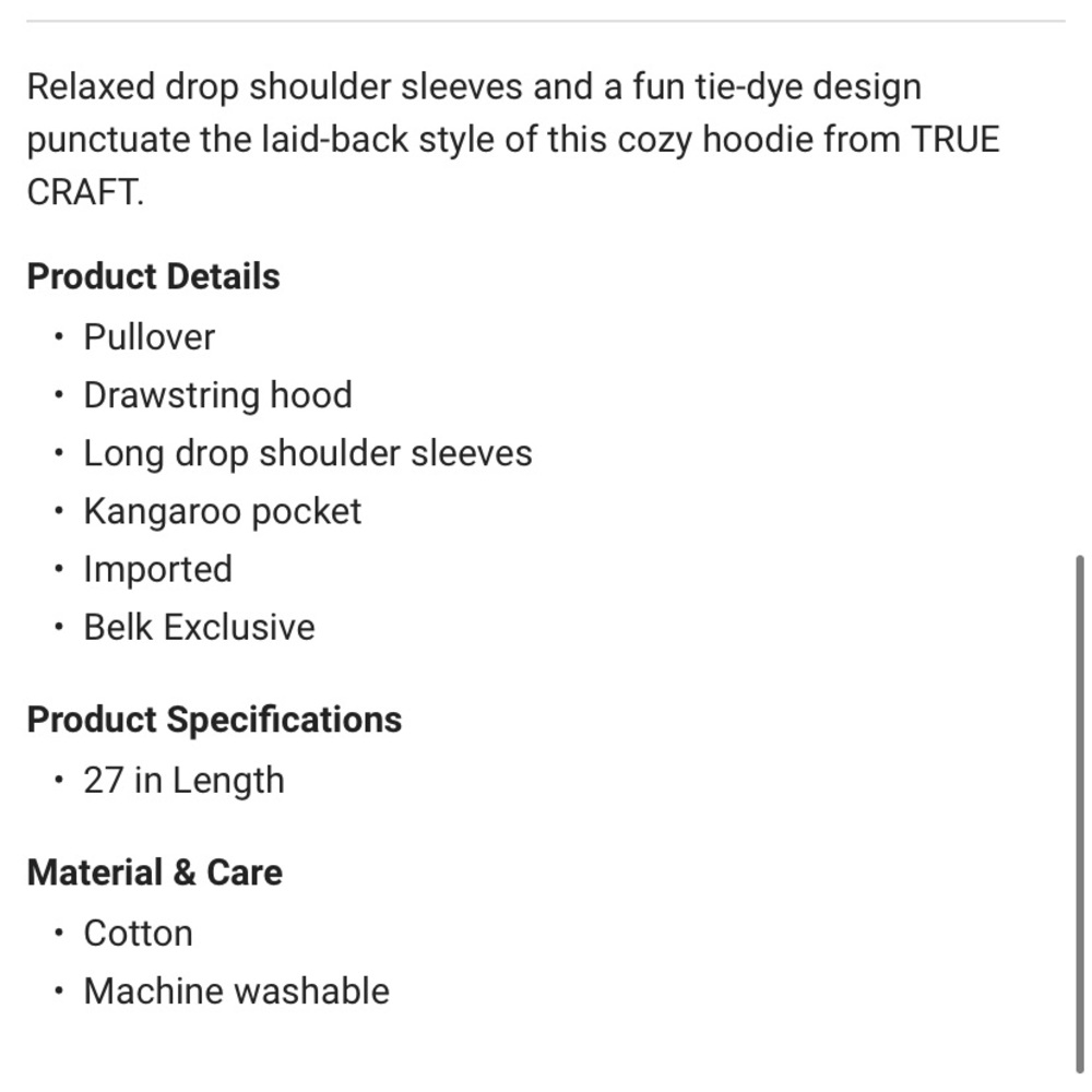 NWT! True Craft women’s size small tie dye hoodie - Picture 7 of 7